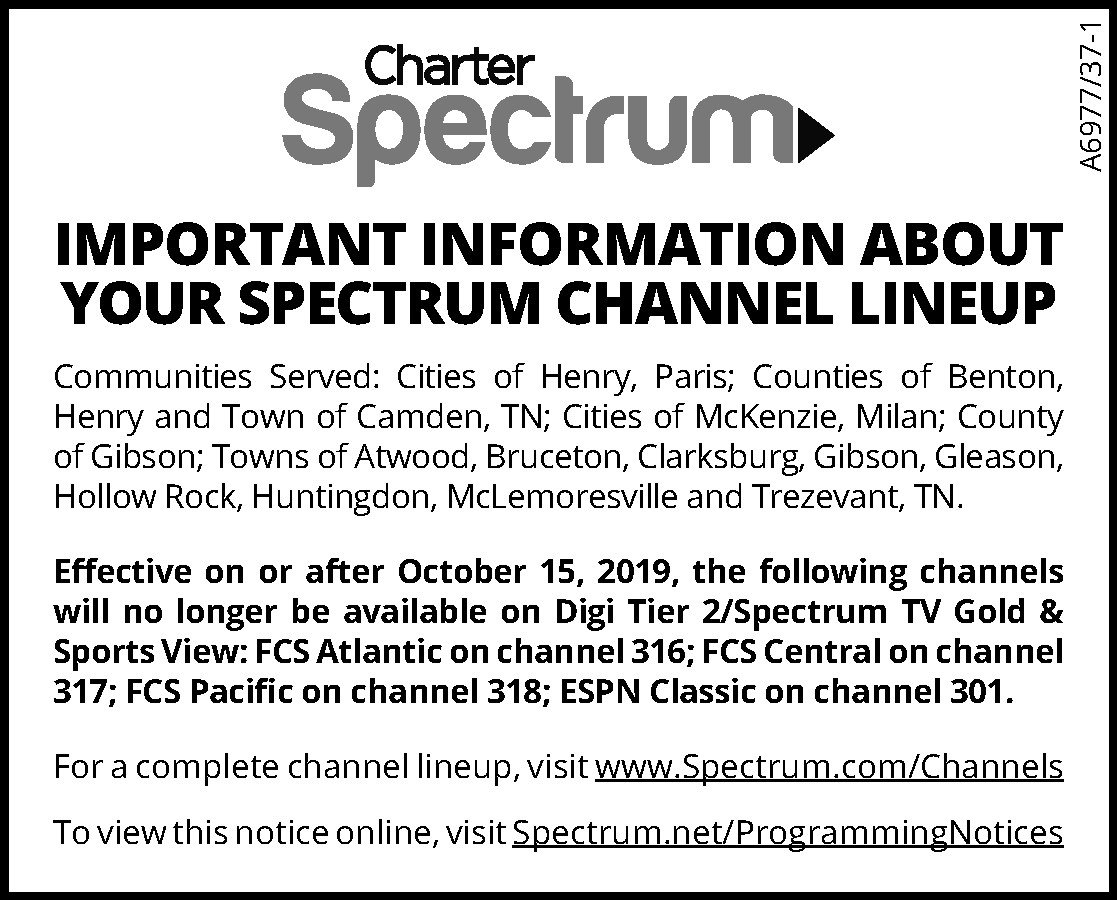 Charter Spectrum Channel Changes The Mckenzie Banner